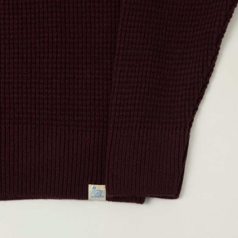 Merz b. Schwanen 'Good Basics' Merino/Cashmere Waffle Knit Pullover - Burgundy