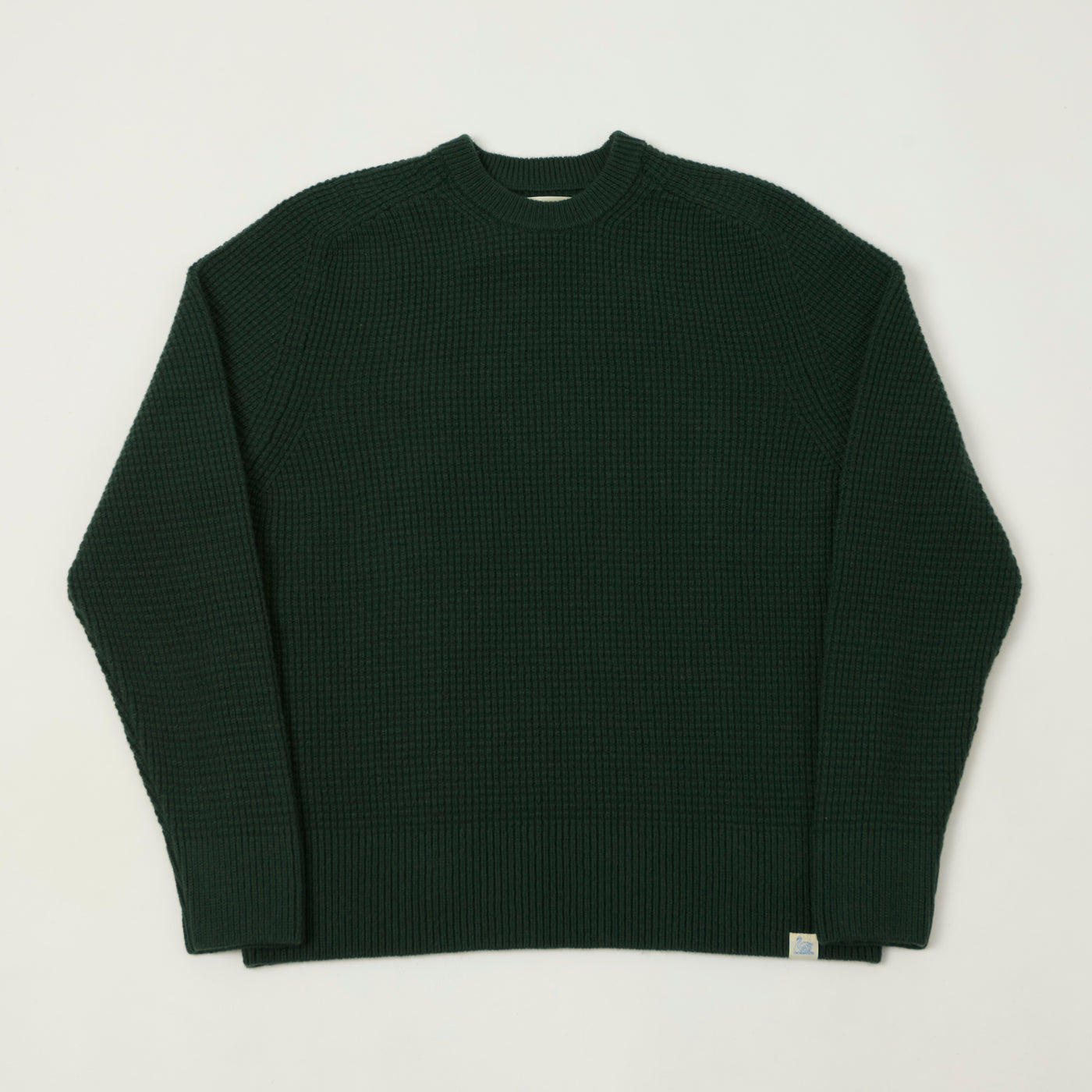 Merz b. Schwanen 'Good Basics' Merino/Cashmere Waffle Knit Pullover - Bottle Green