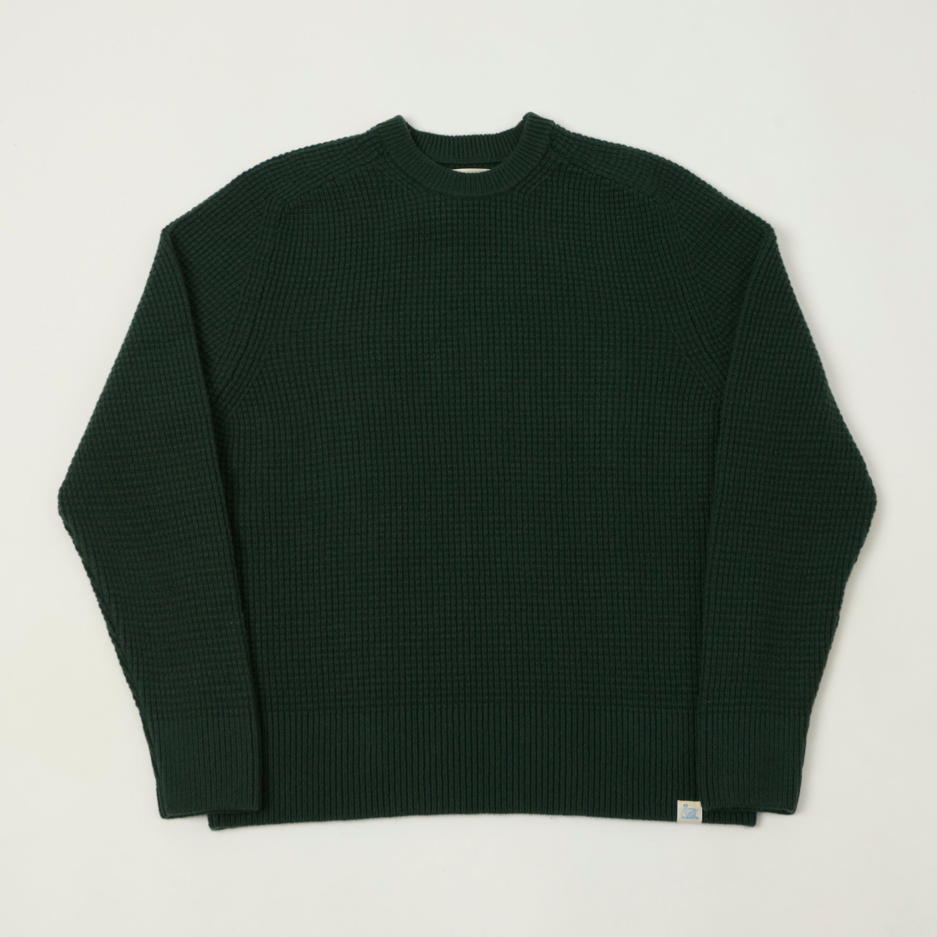 Merz b. Schwanen 'Good Basics' Merino/Cashmere Waffle Knit Pullover - Bottle Green