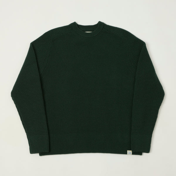 Merz b. Schwanen 'Good Basics' Merino/Cashmere Waffle Knit Pullover - Bottle Green