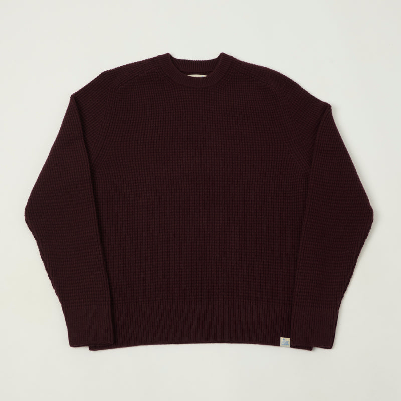 Merz b. Schwanen 'Good Basics' Merino/Cashmere Waffle Knit Pullover - Burgundy