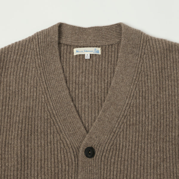 Merz b. Schwanen 'Good Basics' Merino Wool Cardigan - Grain
