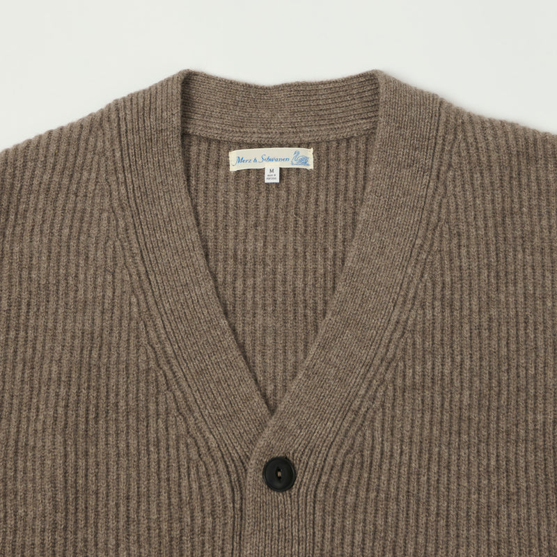 Merz b. Schwanen 'Good Basics' Merino Wool Cardigan - Grain
