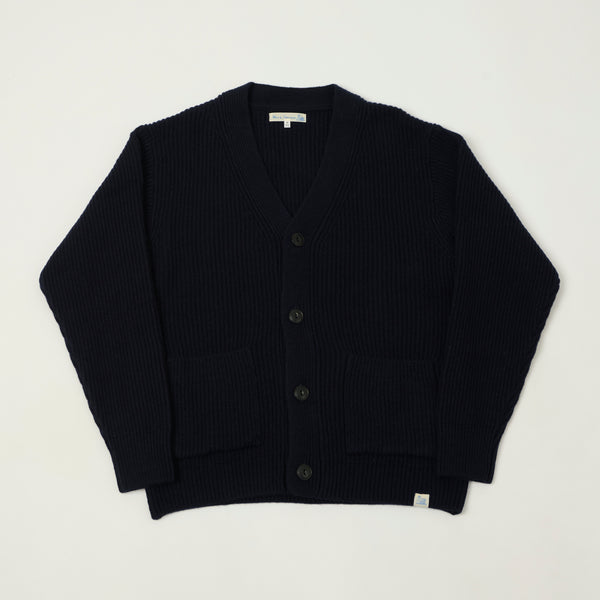 Merz b. Schwanen 'Good Basics' Merino Wool Cardigan - Dark Navy