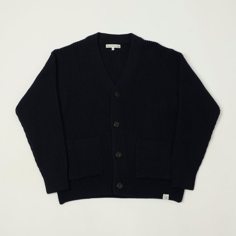 Merz b. Schwanen 'Good Basics' Merino Wool Cardigan - Dark Navy