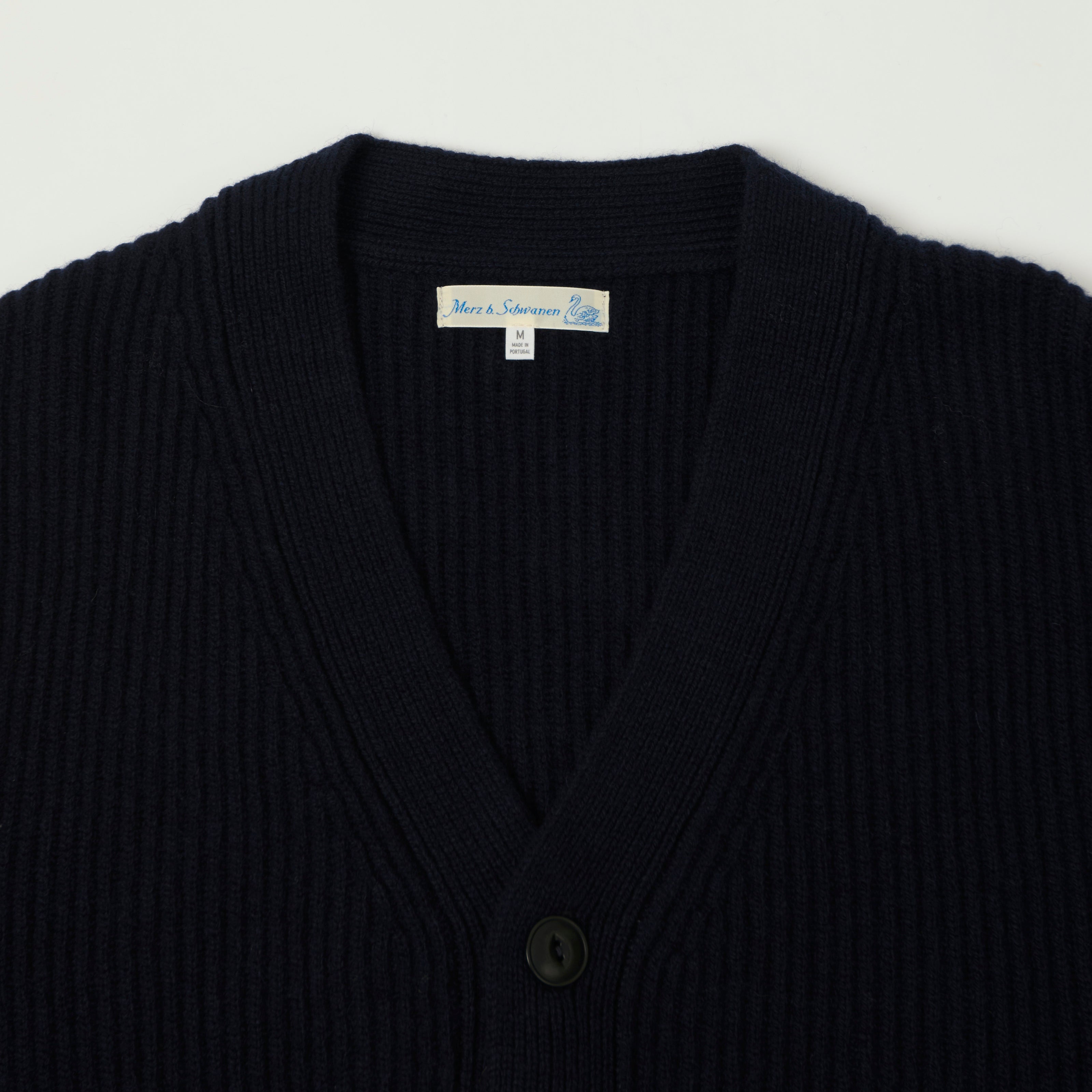 Merz b. Schwanen 'Good Basics' Merino Wool Cardigan - Dark Navy