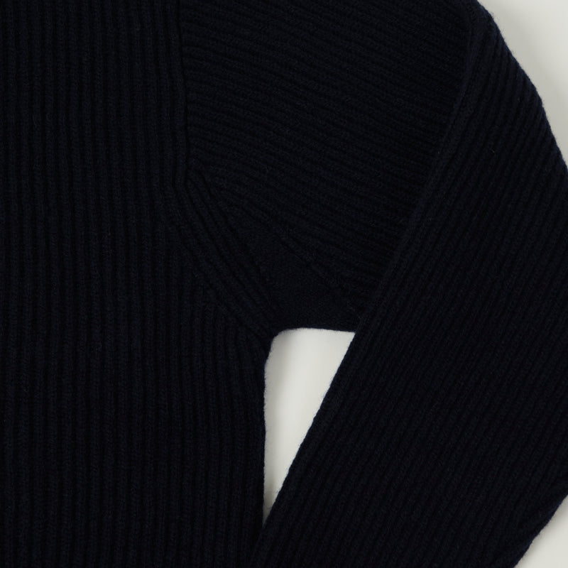 Merz b. Schwanen 'Good Basics' Merino Wool Cardigan - Dark Navy