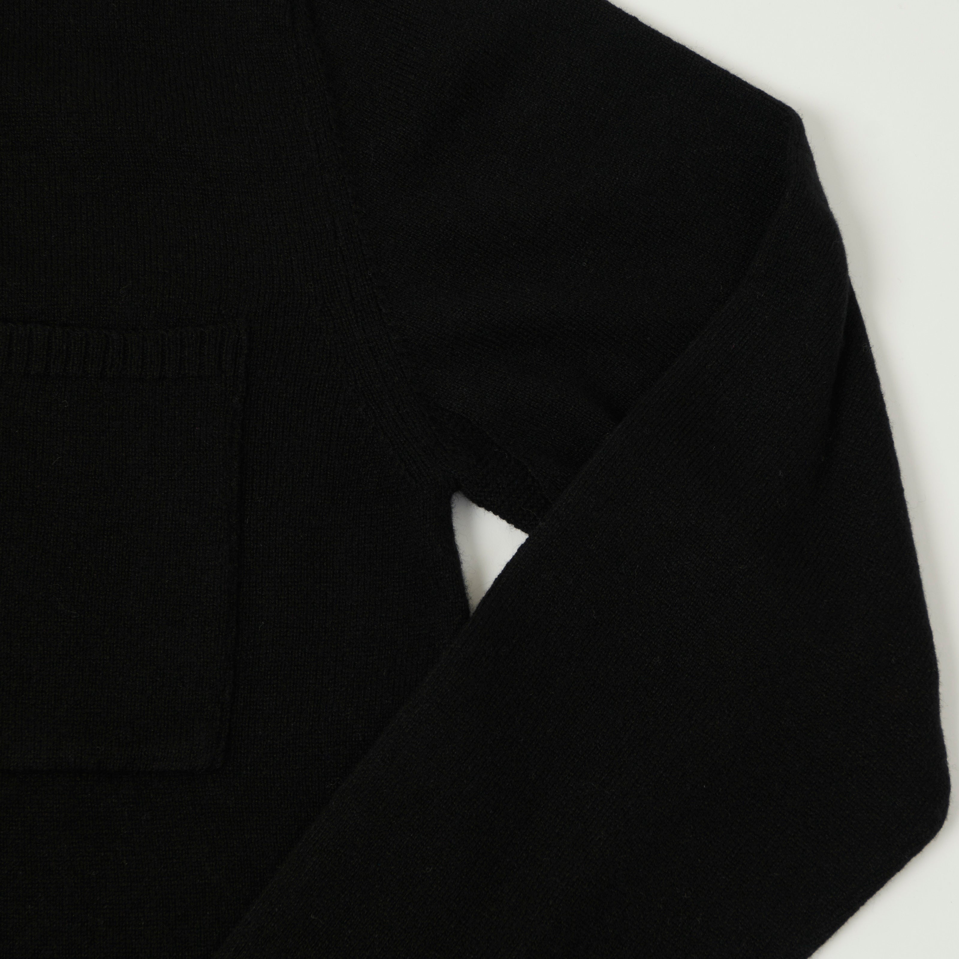 Merz b. Schwanen 'Good Basics' Merino Wool Long Sleeve Shirt - Deep Black