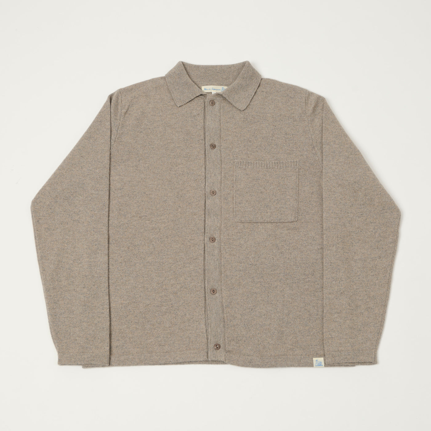 Merz b. Schwanen 'Good Basics' Merino Long Sleeve Shirt - Faded Grain