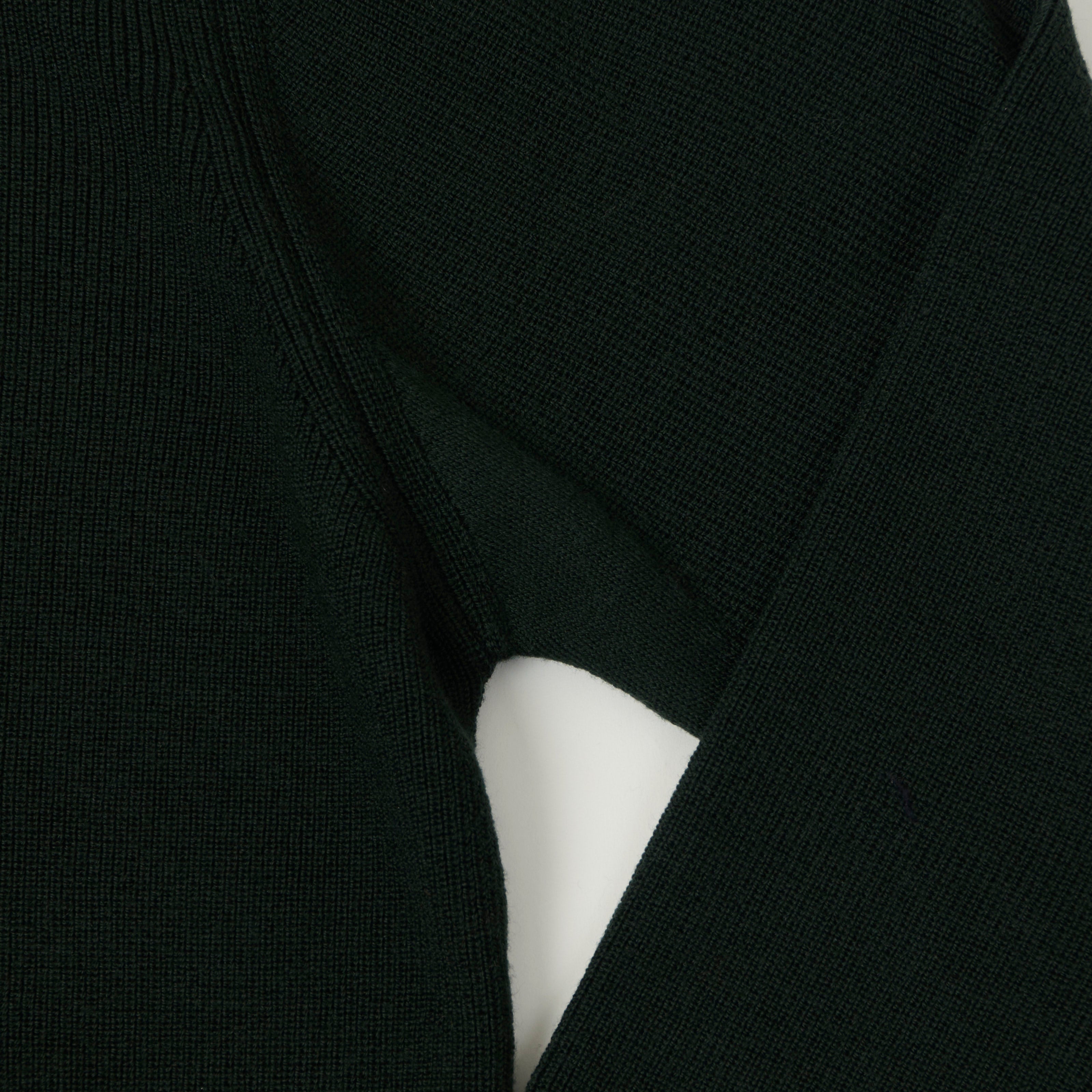 Merz b. Schwanen 'Good Basics' Merino Wool Quarter Zip Sweater - Bottle Green