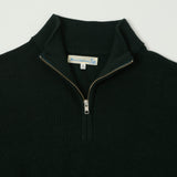 Merz b. Schwanen 'Good Basics' Merino Wool Quarter Zip Sweater - Bottle Green