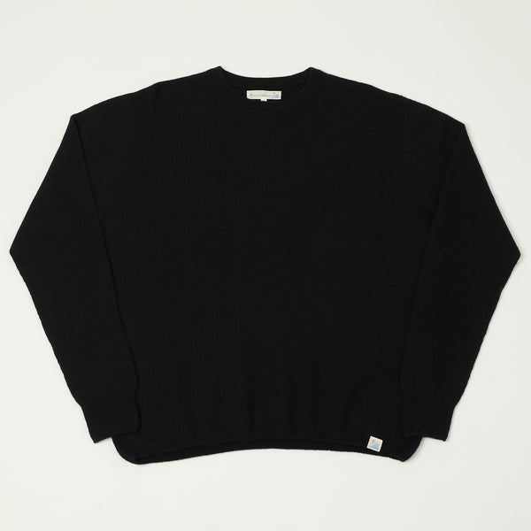 Merz b. Schwanen SKCN02 Merino Wool-Silk-Cashmere Sweater - Deep Black