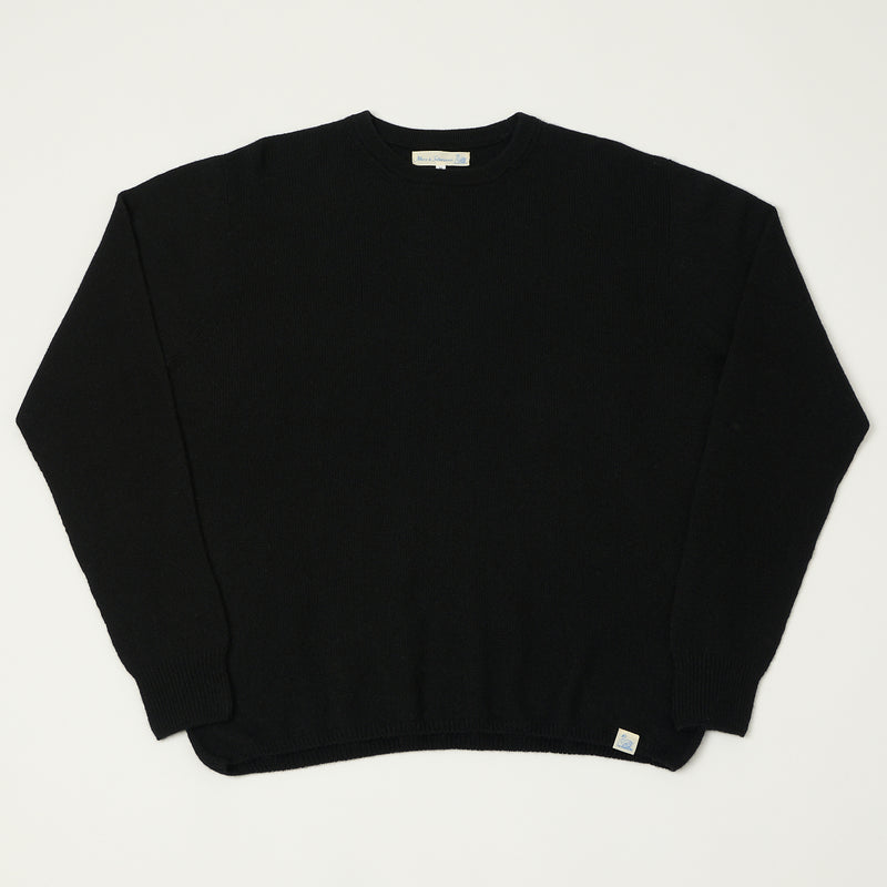 Merz b. Schwanen SKCN02 Merino Wool-Silk-Cashmere Sweater - Deep Black