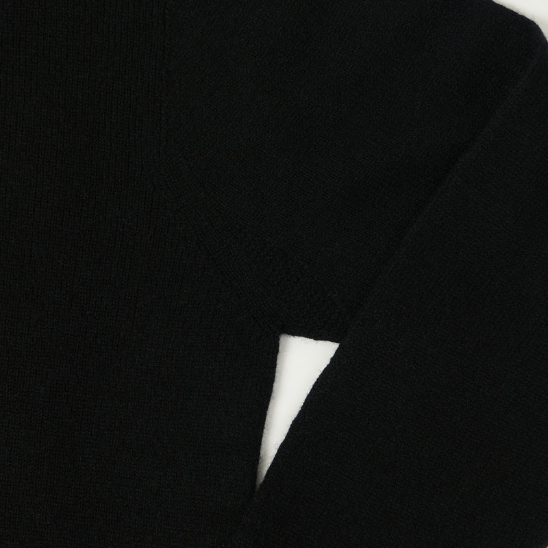 Merz b. Schwanen SKCN02 Merino Wool-Silk-Cashmere Sweater - Deep Black