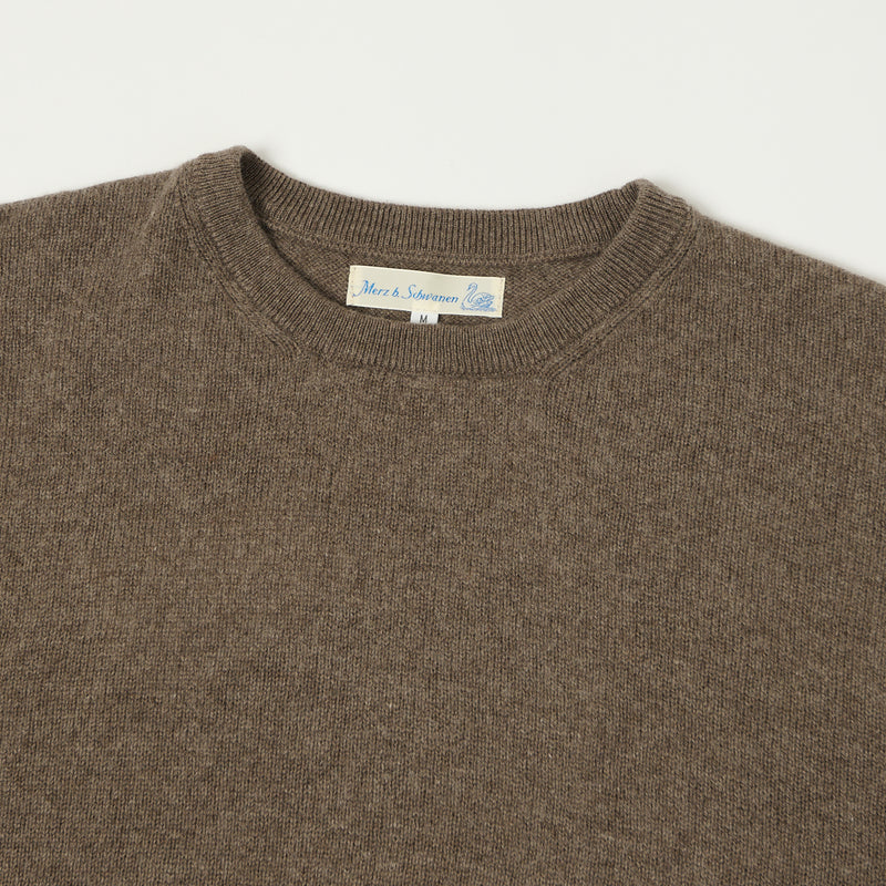Merz b. Schwanen SKCN02 Merino Wool-Silk-Cashmere Sweater - Grain