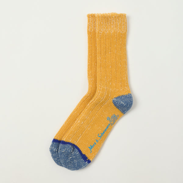 Merz b. Schwanen MW72 'Extra Fine' Merino Wool Sock - Honey/Nature Melange