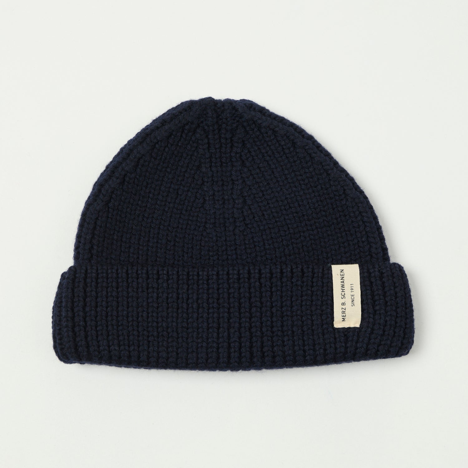 Merz b. Schwanen 'Good Basics' Loose Knit Wool Beanie - Dark Navy