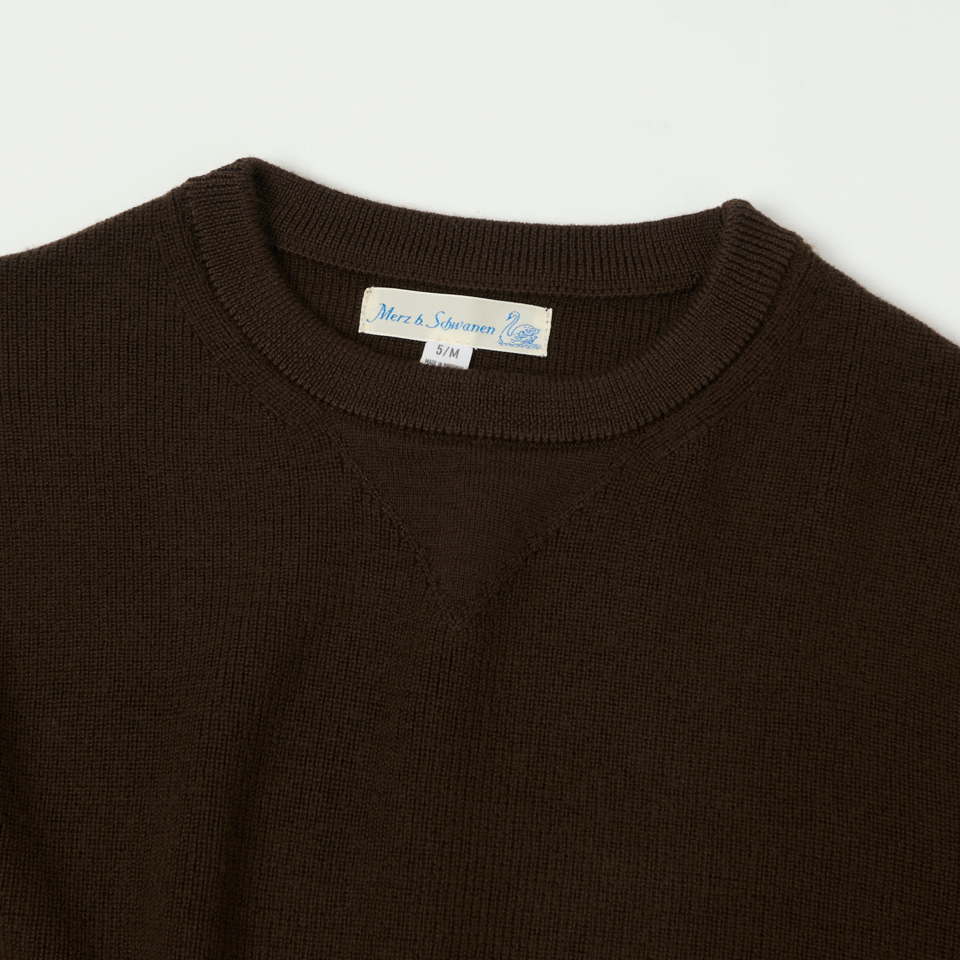 Merz b. Schwanen 'Good Basics' Ribbed Merino Wool Pullover - Coffee
