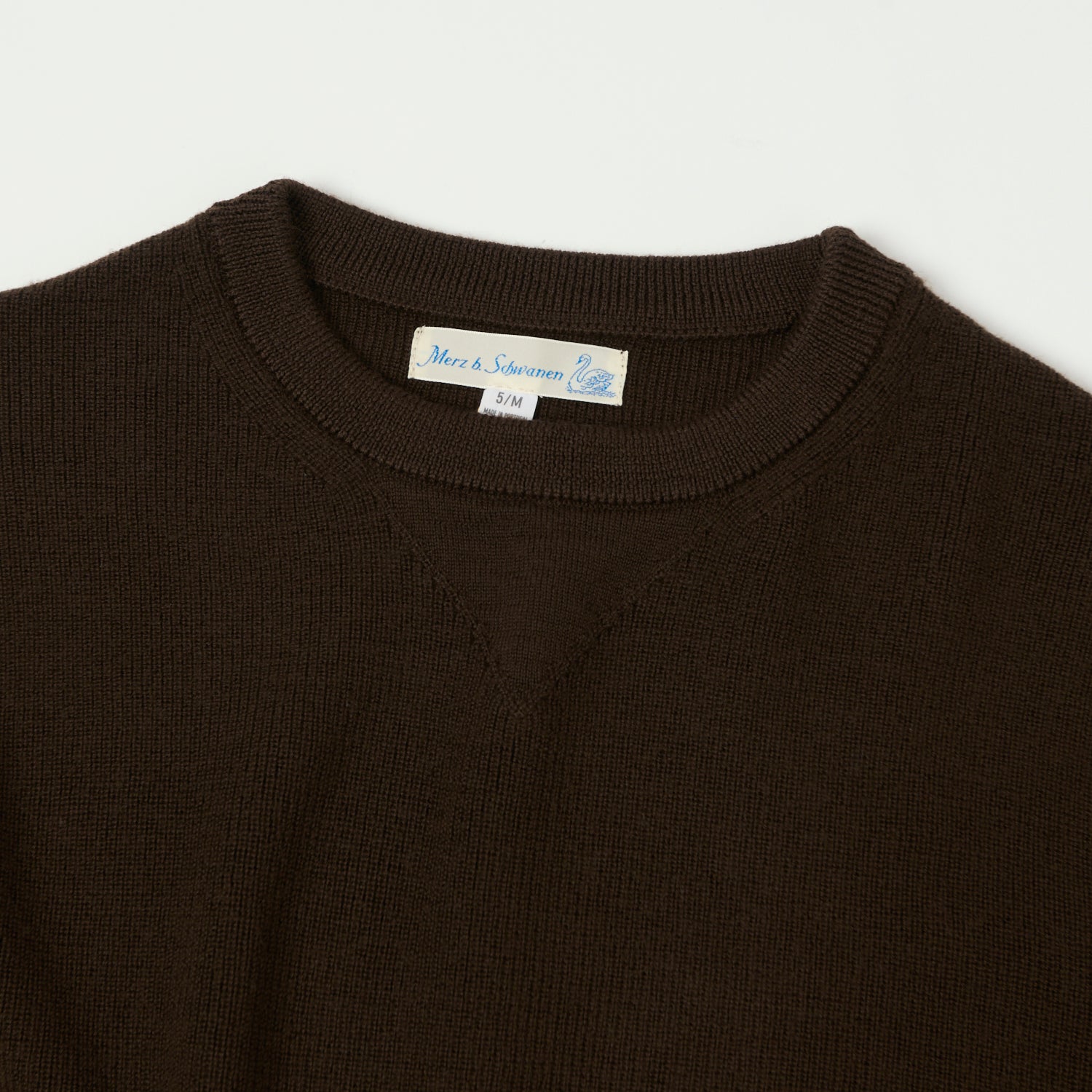 Merz b. Schwanen 'Good Basics' Ribbed Merino Wool Pullover - Coffee