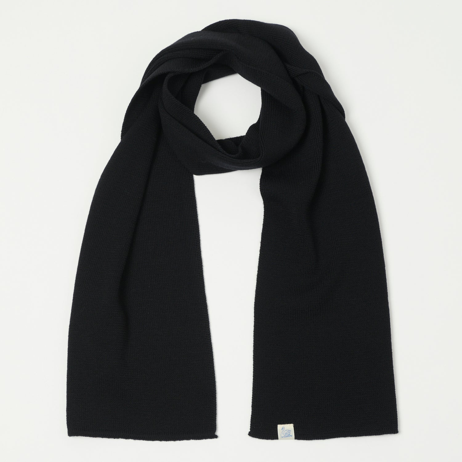 Merz b. Schwanen 'Good Basics' Long Merino Scarf - Deep Black