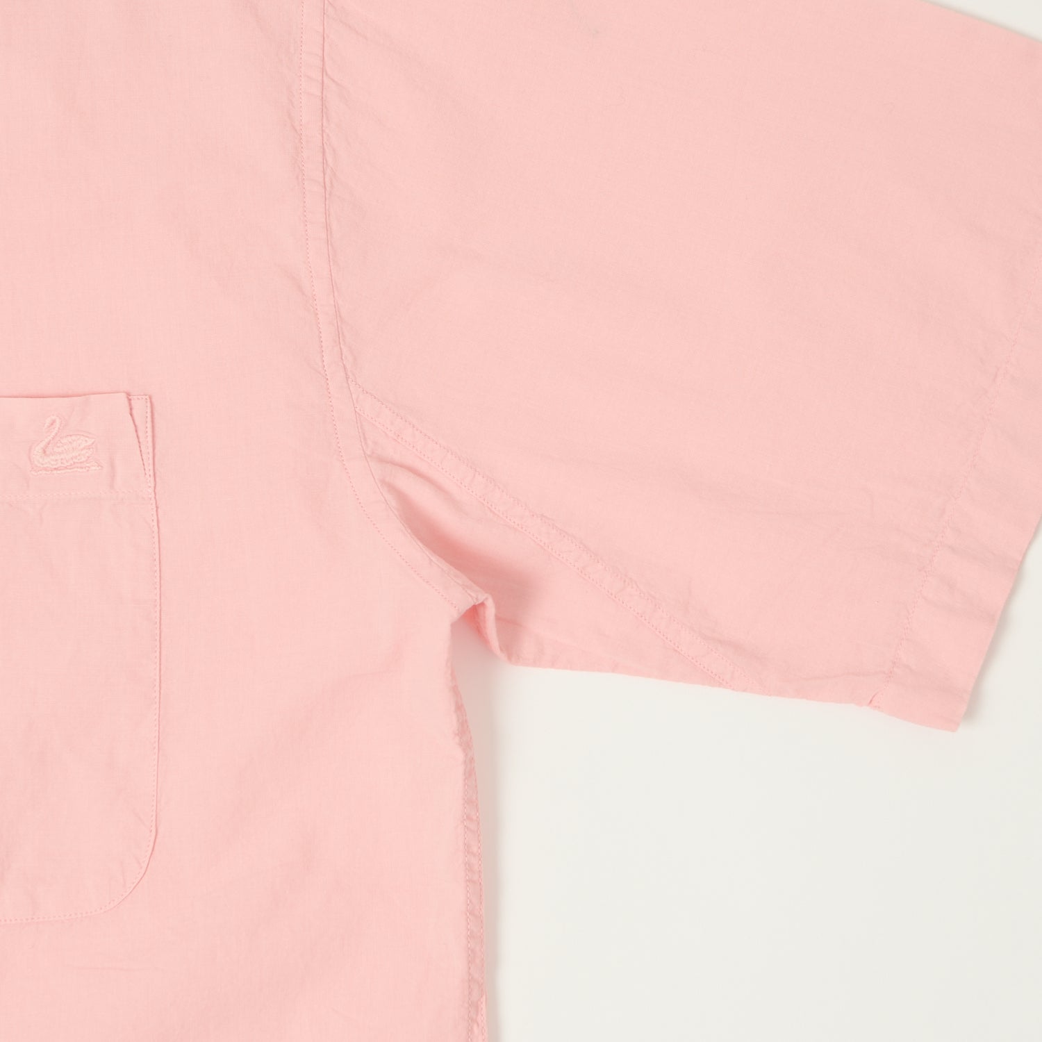 Merz b. Schwanen 'Good Basics' Poplin Short Sleeve Shirt - Faded Peach