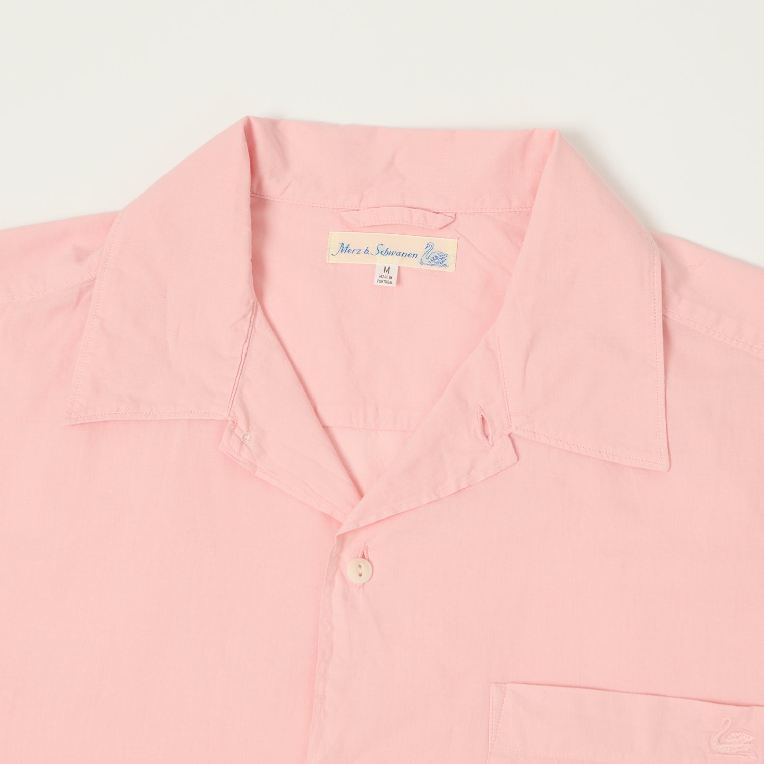 Merz b. Schwanen 'Good Basics' Poplin Short Sleeve Shirt - Faded Peach