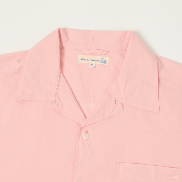 Merz b. Schwanen 'Good Basics' Poplin Short Sleeve Shirt - Faded Peach