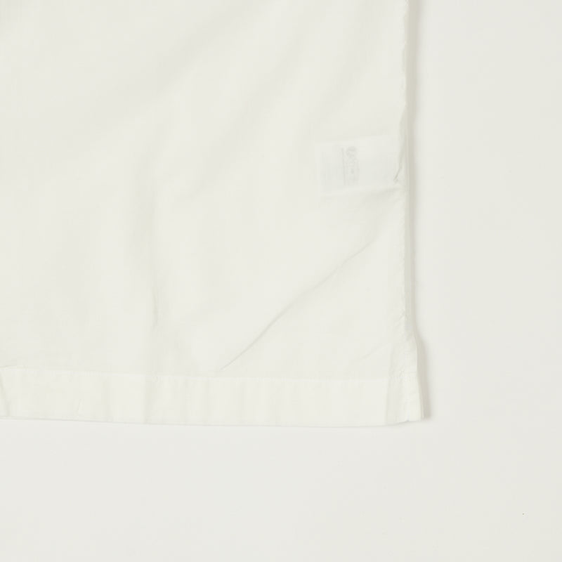 Merz b. Schwanen SHIRT09LP Organic Cotton Poplin Short Sleeve Shirt - White