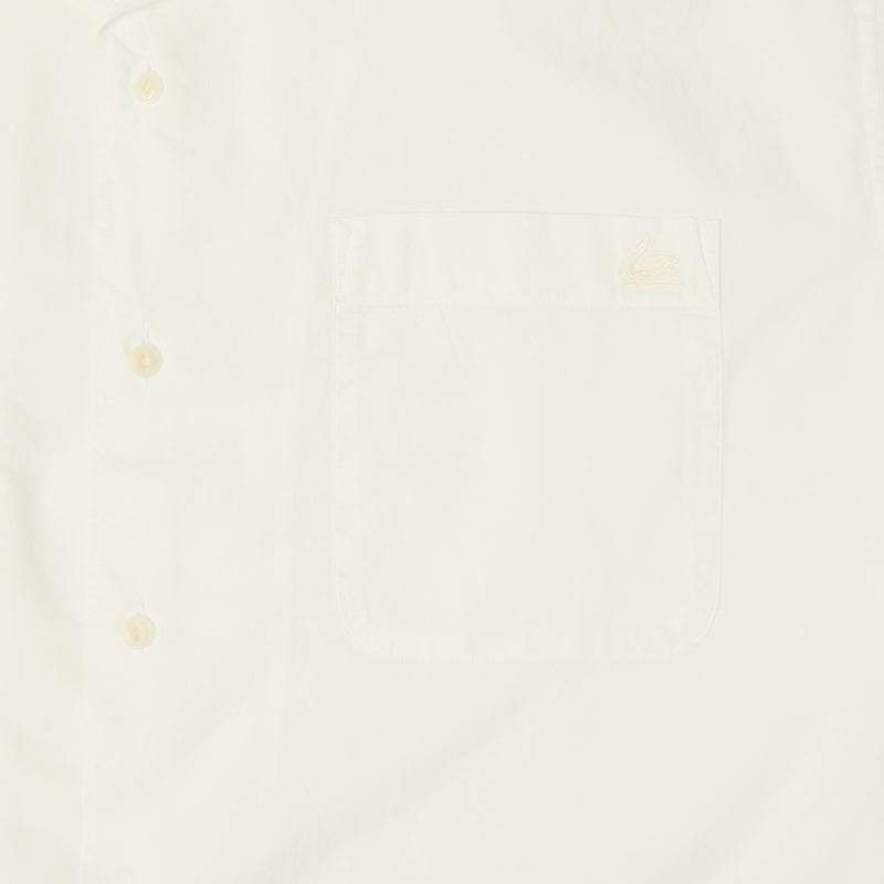 Merz b. Schwanen SHIRT09LP Organic Cotton Poplin Short Sleeve Shirt - White
