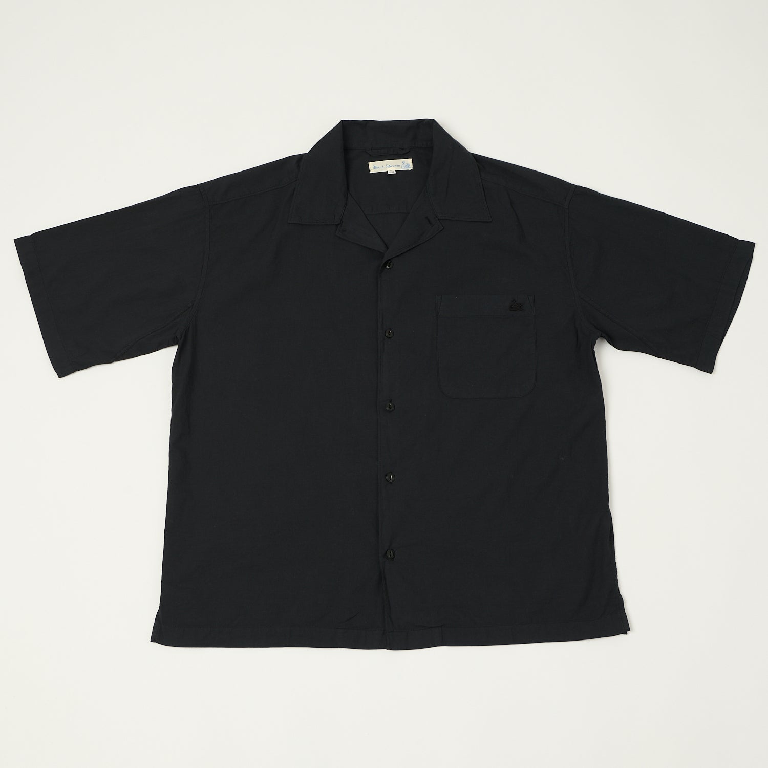 Merz b. Schwanen 'Good Basics' Poplin Short Sleeve Shirt - Deep Black