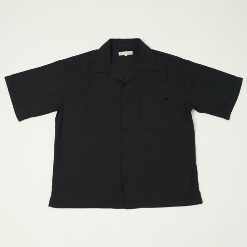 Merz b. Schwanen 'Good Basics' Poplin Short Sleeve Shirt - Deep Black