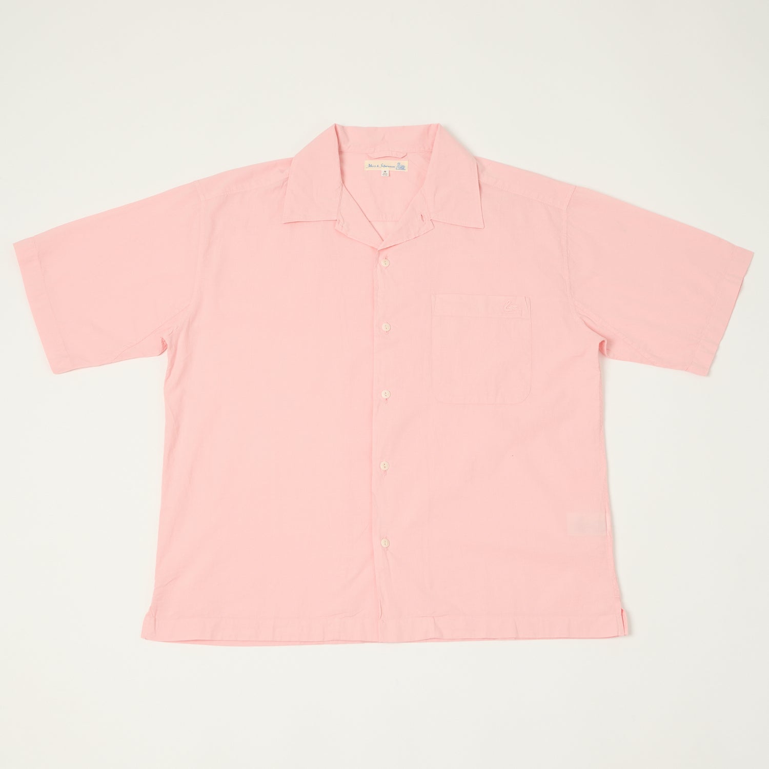 Merz b. Schwanen 'Good Basics' Poplin Short Sleeve Shirt - Faded Peach