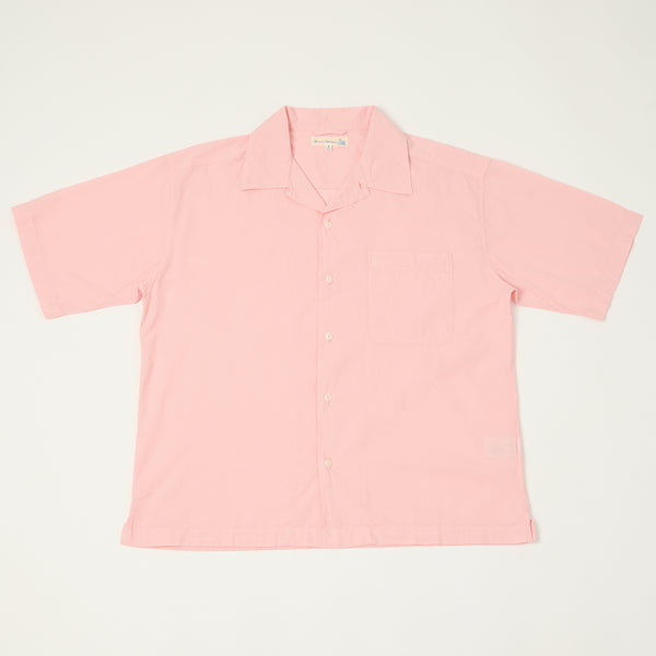 Merz b. Schwanen 'Good Basics' Poplin Short Sleeve Shirt - Faded Peach
