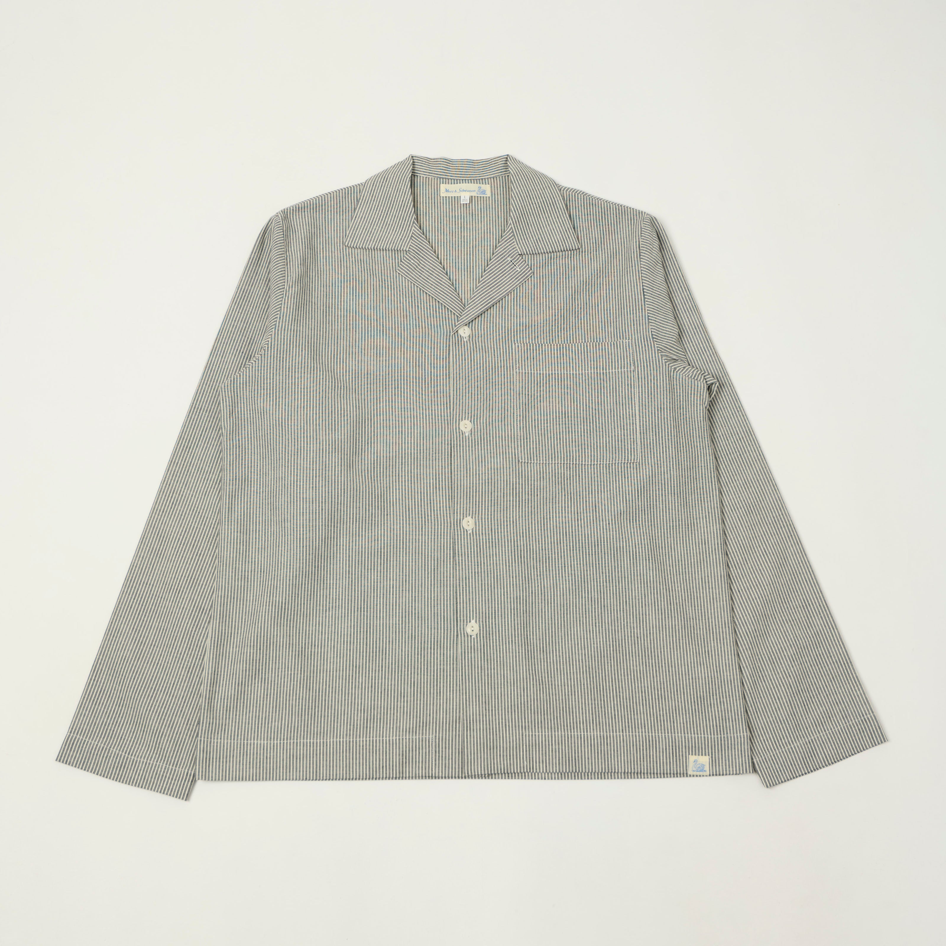 Merz b. Schwanen 'Good Basics' Pyjama Top - Deep Black/Natural