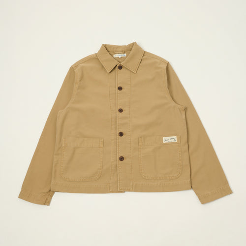 Merz b. Schwanen Reverse Sateen Cropped Worker's Jacket - Dusted Khaki