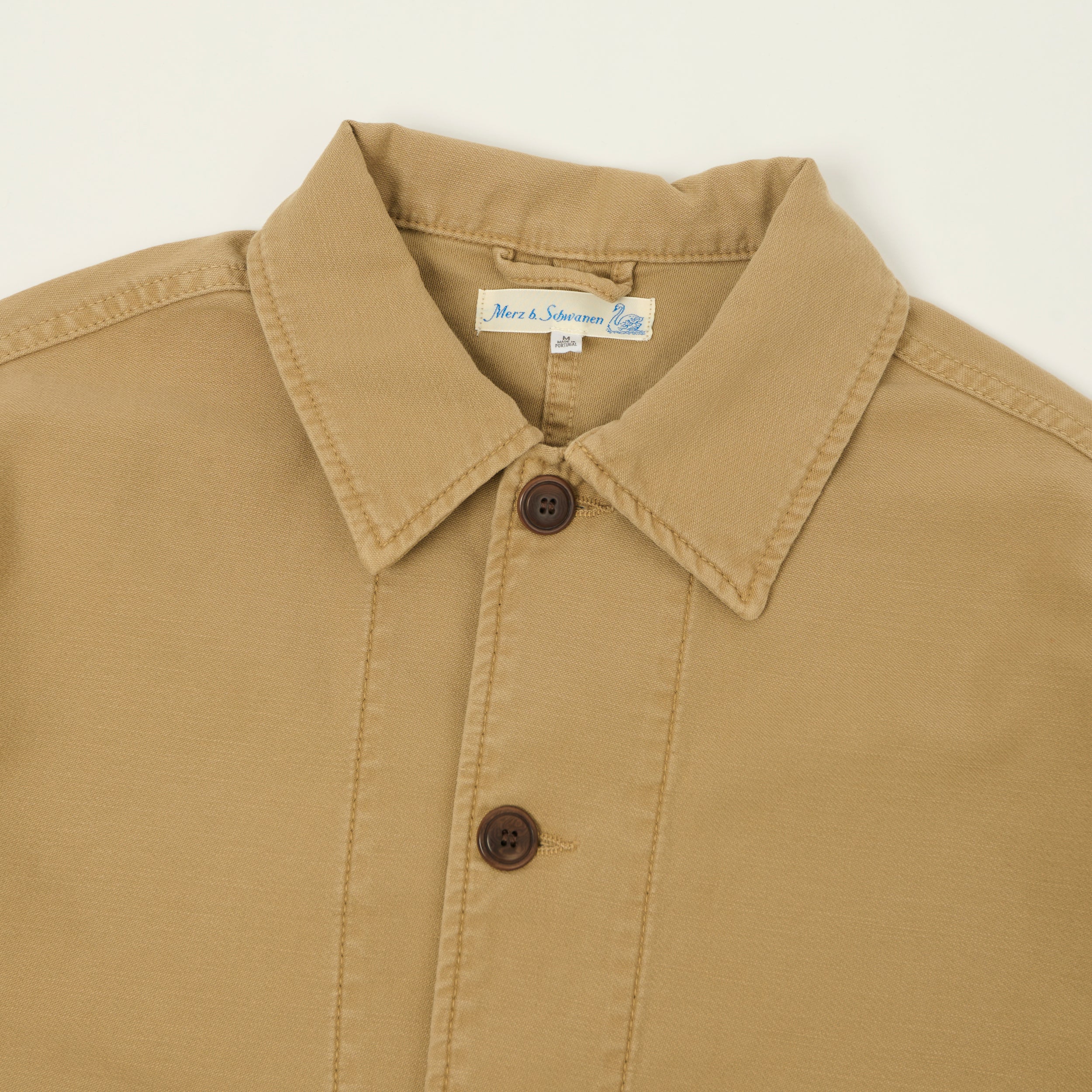 Merz b. Schwanen Reverse Sateen Cropped Worker's Jacket - Dusted Khaki