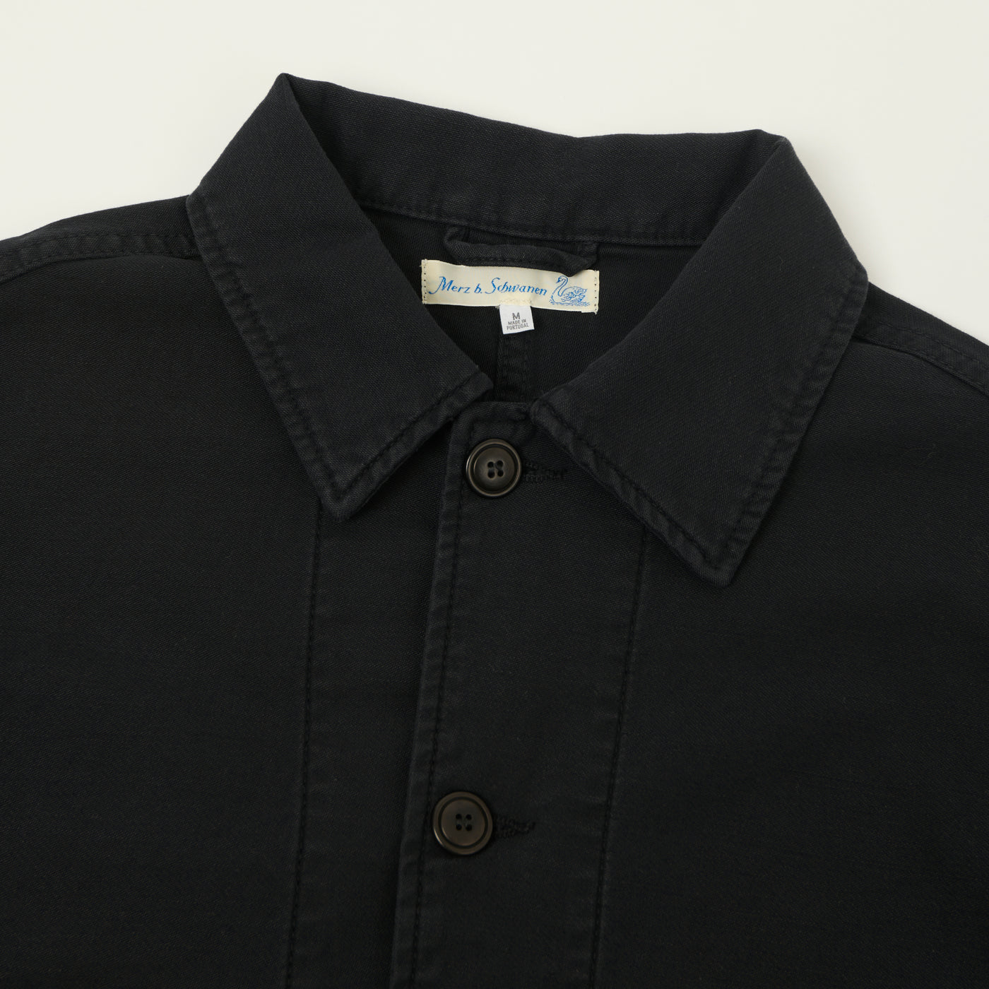 Merz b. Schwanen Reverse Sateen Cropped Worker's Jacket - Storm Black