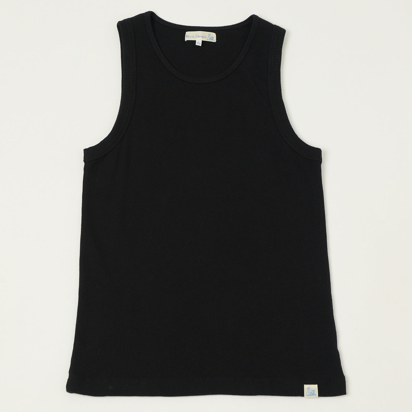 Merz b. Schwanen 'Good Basics' Ribbed Tank Top - Deep Black