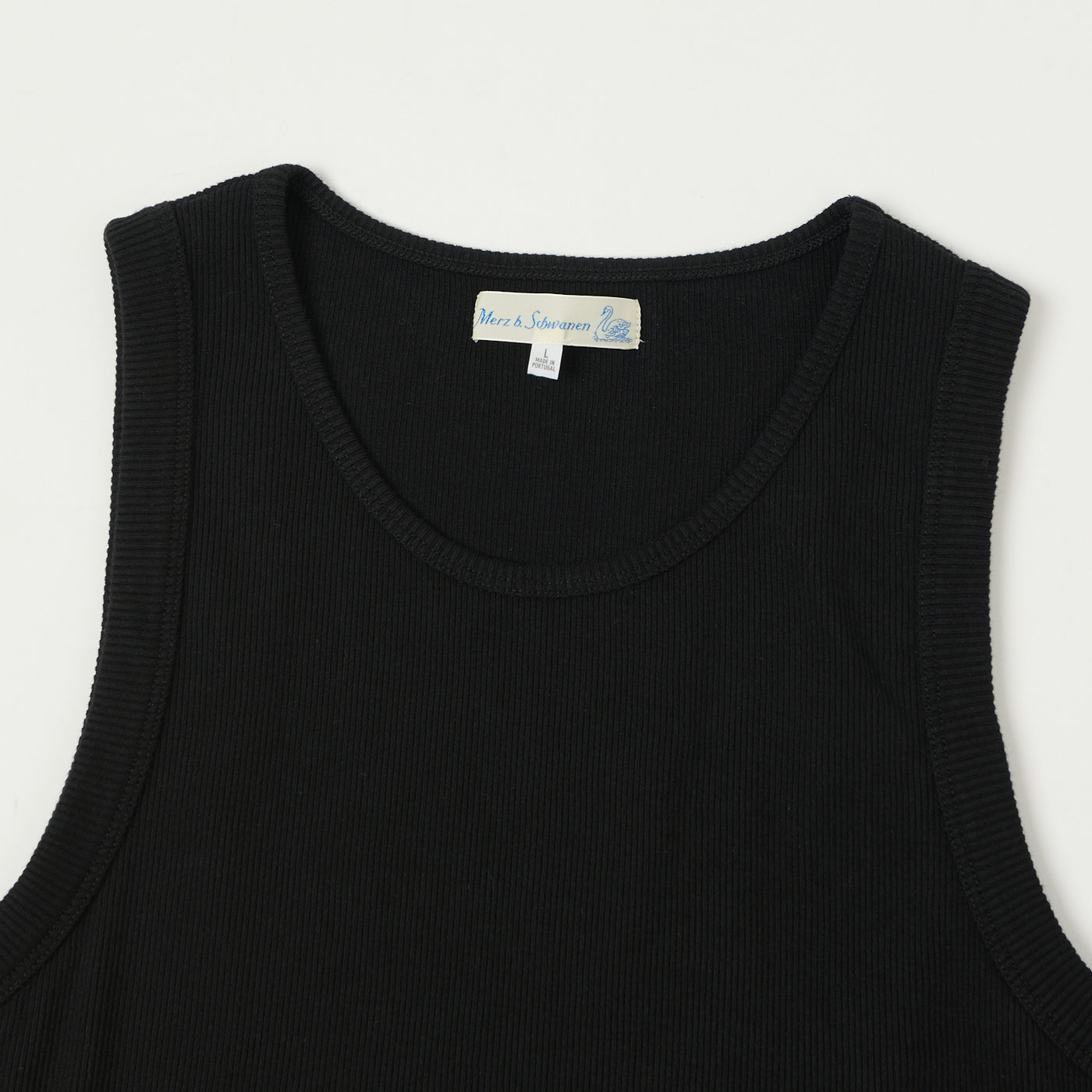 Merz b. Schwanen 'Good Basics' Ribbed Tank Top - Deep Black