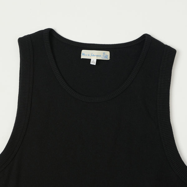 Merz b. Schwanen 'Good Basics' Ribbed Tank Top - Deep Black