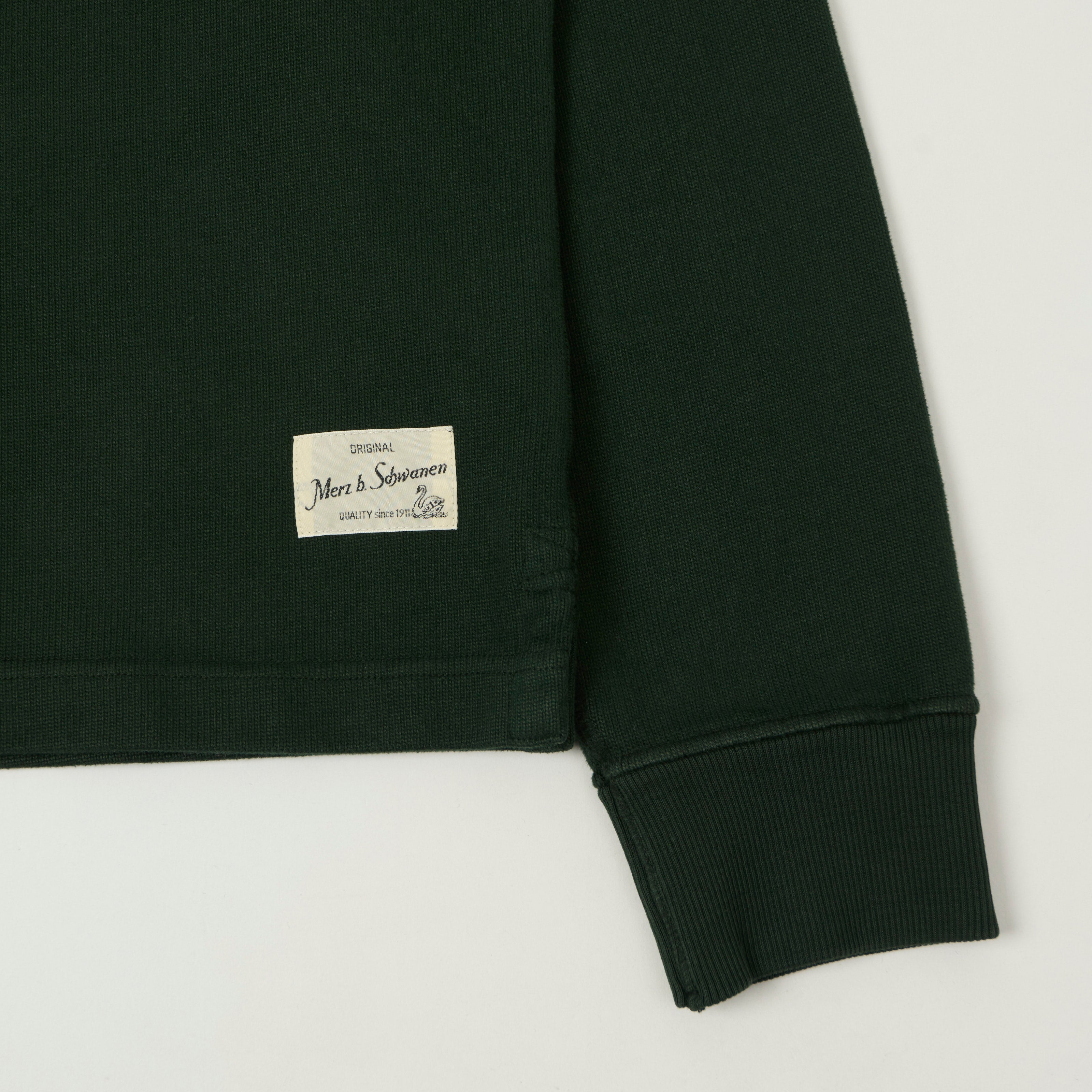 Merz b. Schwanen 'Good Basics' Rugby Shirt - Forest