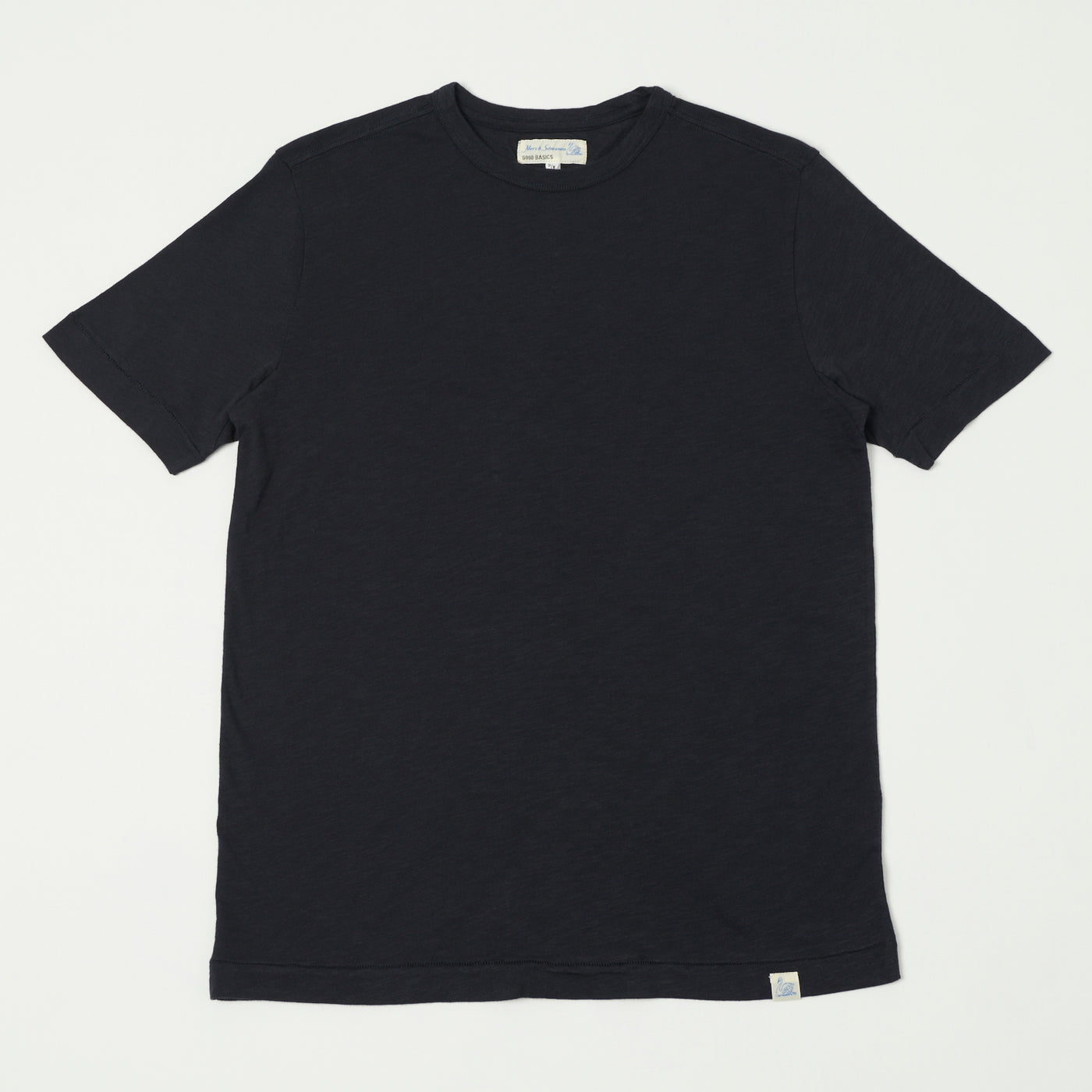Merz b. Schwanen 'Good Basics' SCT04 Pima Slub Cotton Tee - Dark Navy
