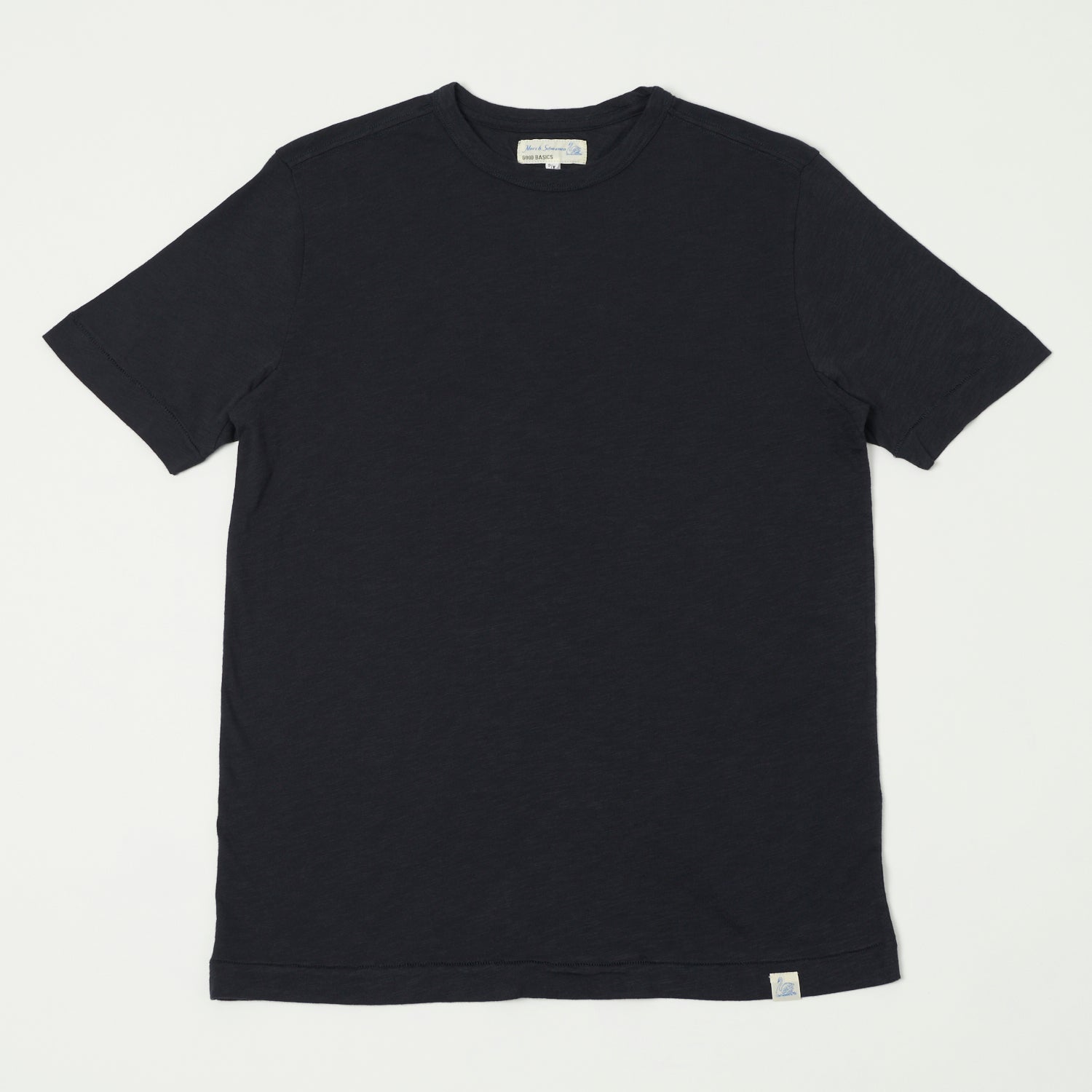 Merz b. Schwanen 'Good Basics' SCT04 Pima Slub Cotton Tee - Dark Navy