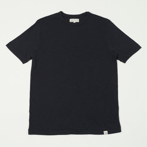 Merz b. Schwanen 'Good Basics' SCT04 Pima Slub Cotton Tee - Dark Navy