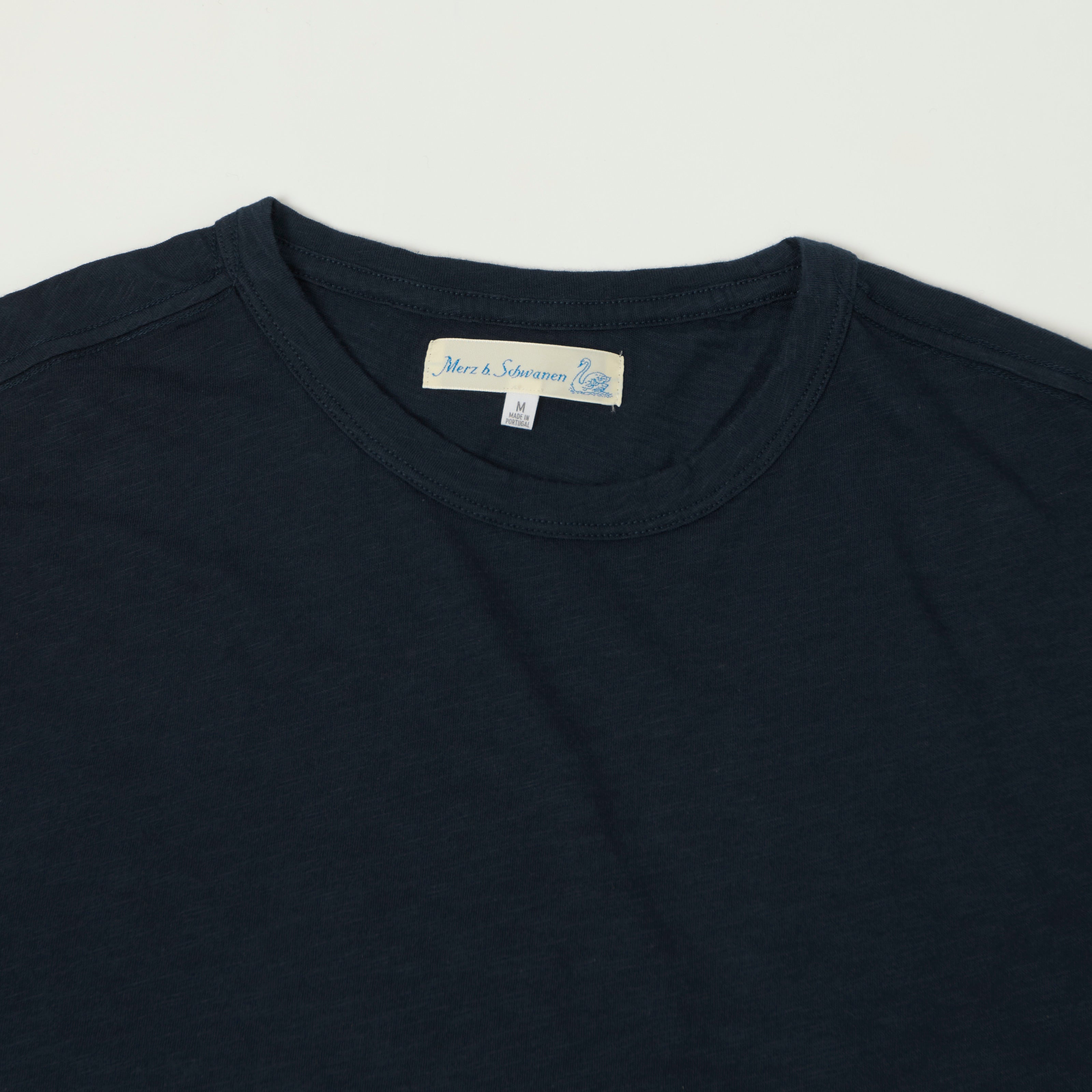 Merz b. Schwanen 'Good Basics' SCT04 Pima Slub Cotton T-Shirt - Deep Blue