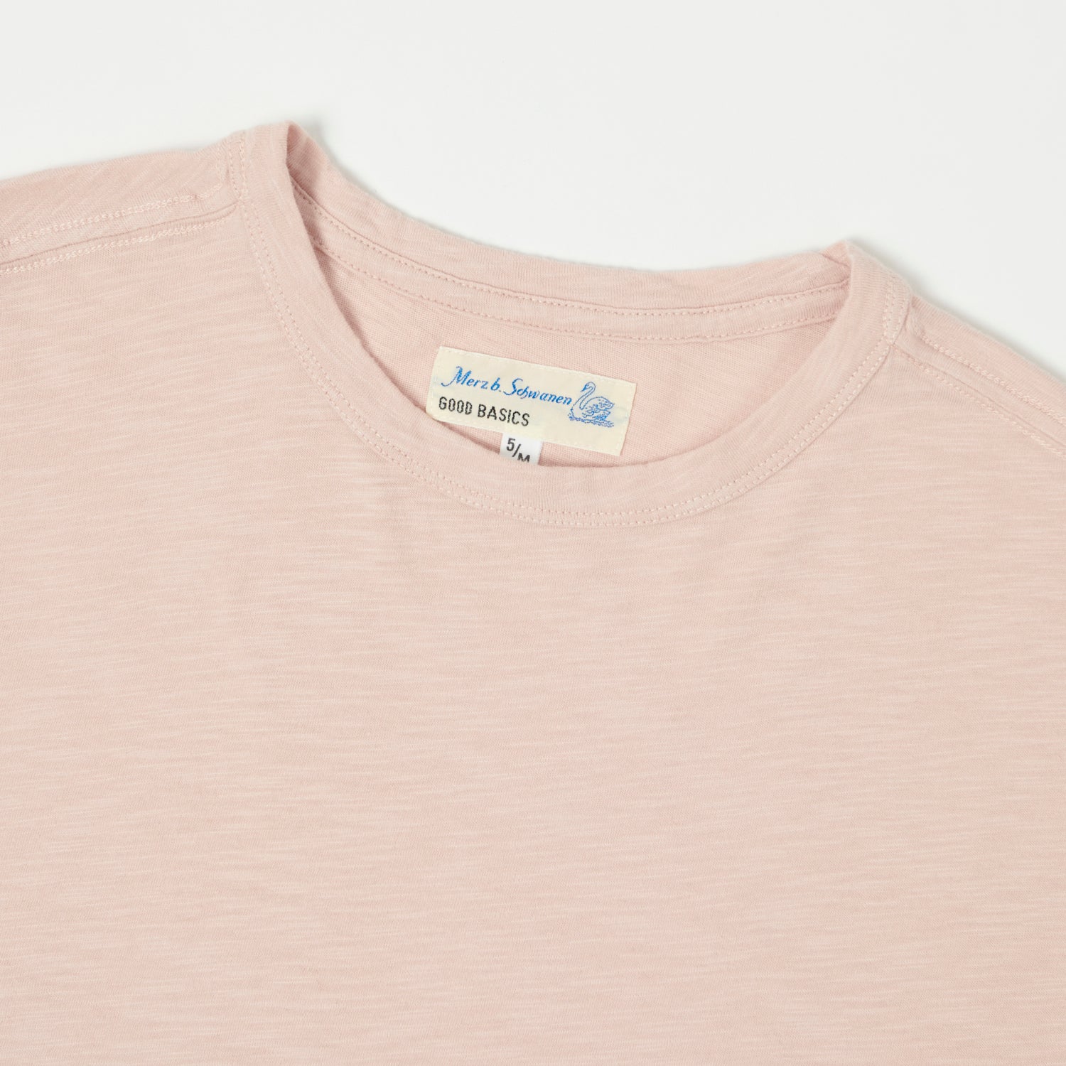 Merz b. Schwanen 'Good Basics' SCT04 Pima Slub Cotton Tee - Dusted Pink