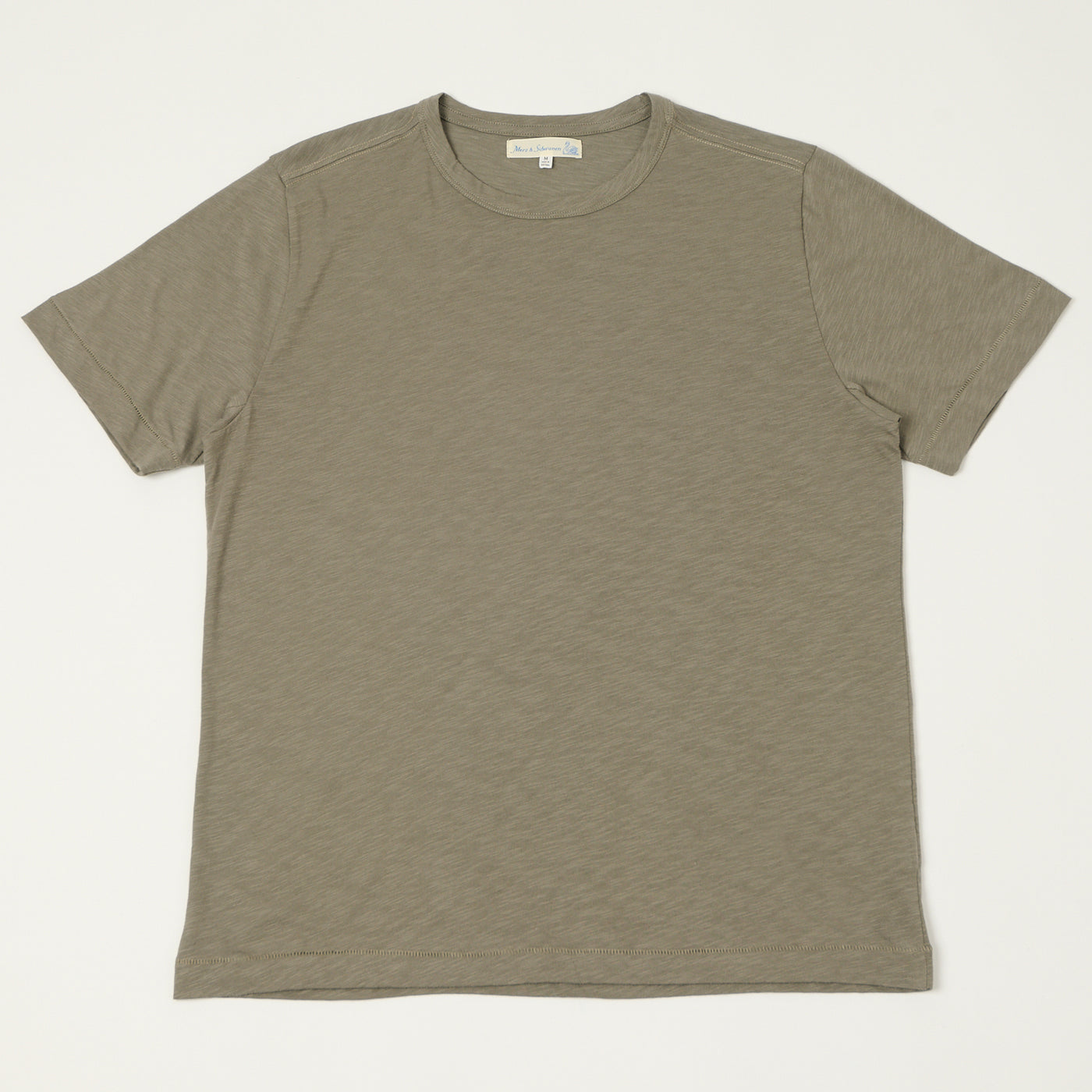 Merz b. Schwanen 'Good Basics' SCT04 Pima Slub Cotton Tee - Vintage Army