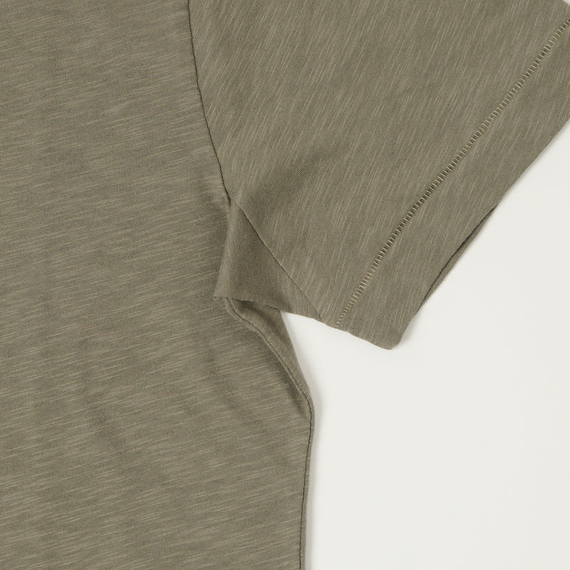 Merz b. Schwanen SCT04X Pima Slub Cotton Tee - Vintage Army