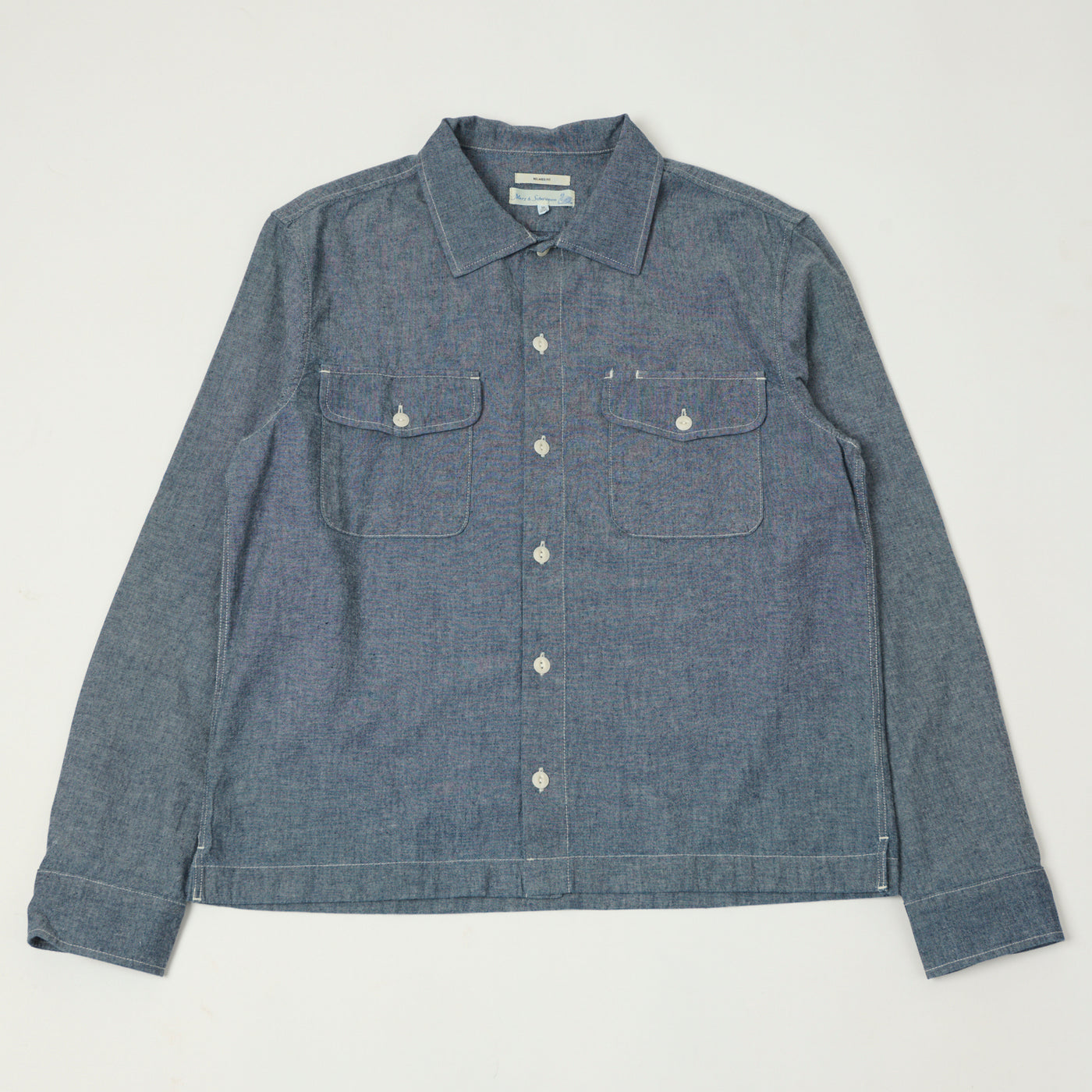 Merz b. Schwanen 'Good Basics' Classic Chambray Shirt - Denim Blue