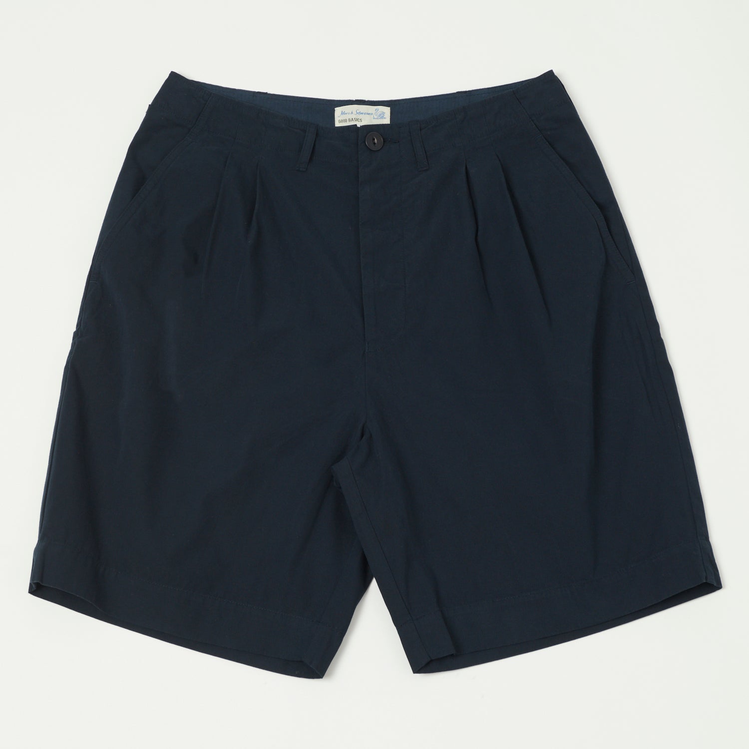 Merz b. Schwanen 'Good Basics' 5.1oz Poplin Shorts - Dark Navy